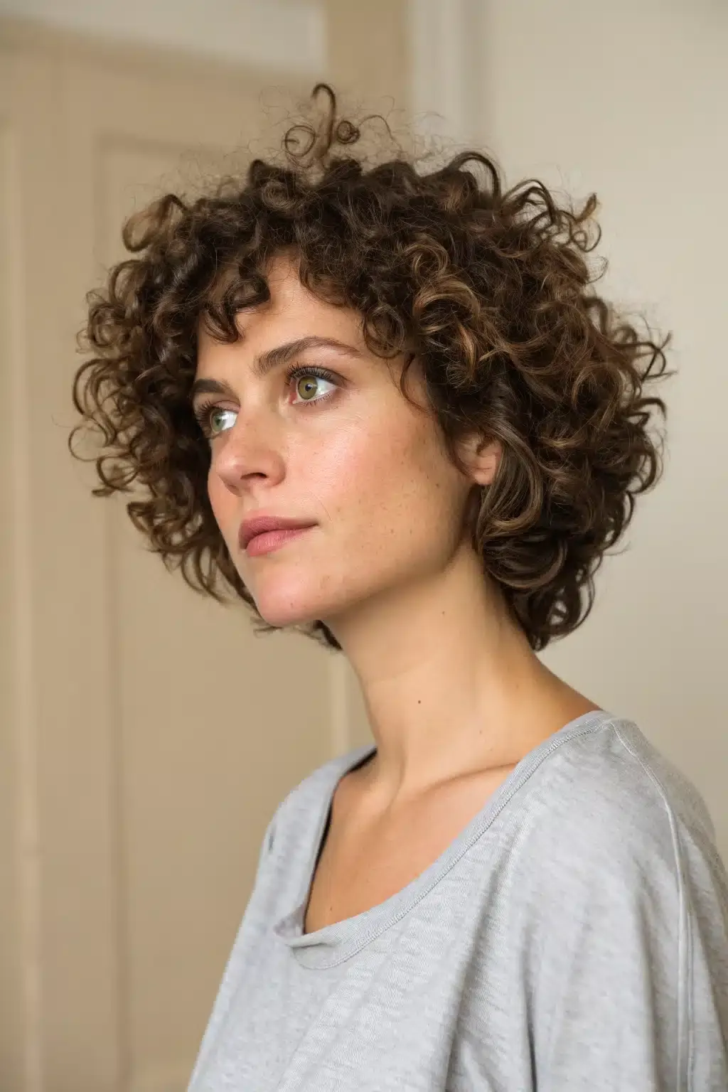 9) Curly Long Pixie with Defined Ringlets