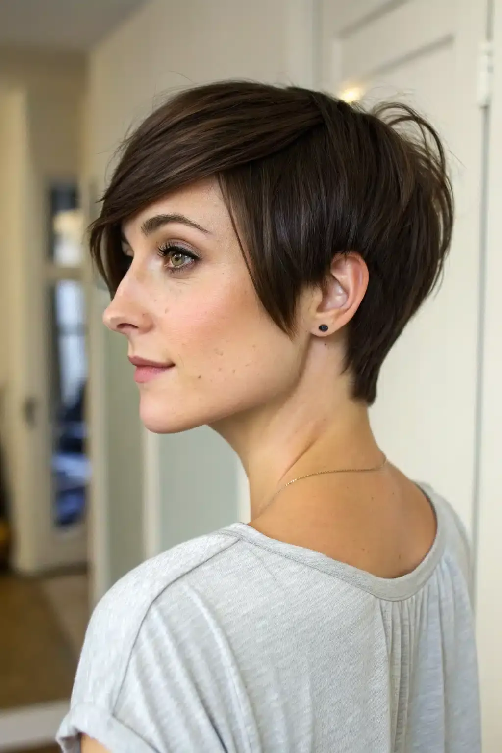 3) Asymmetrical Long Pixie Cut