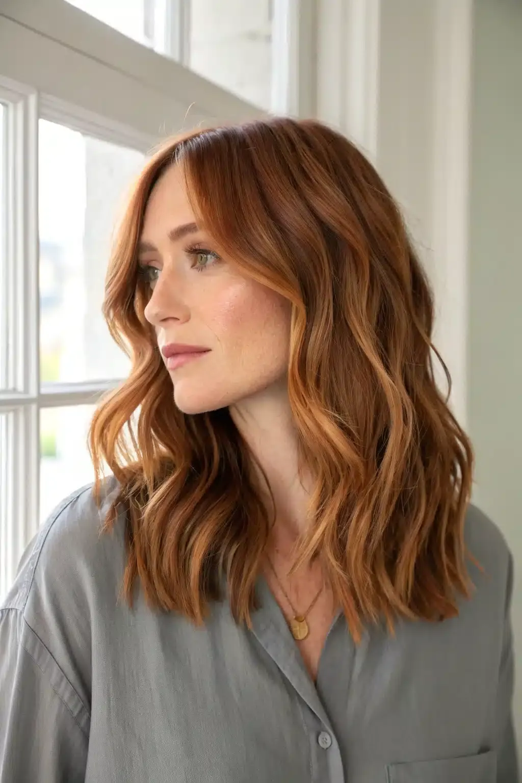 8) Subtle Ginger Balayage