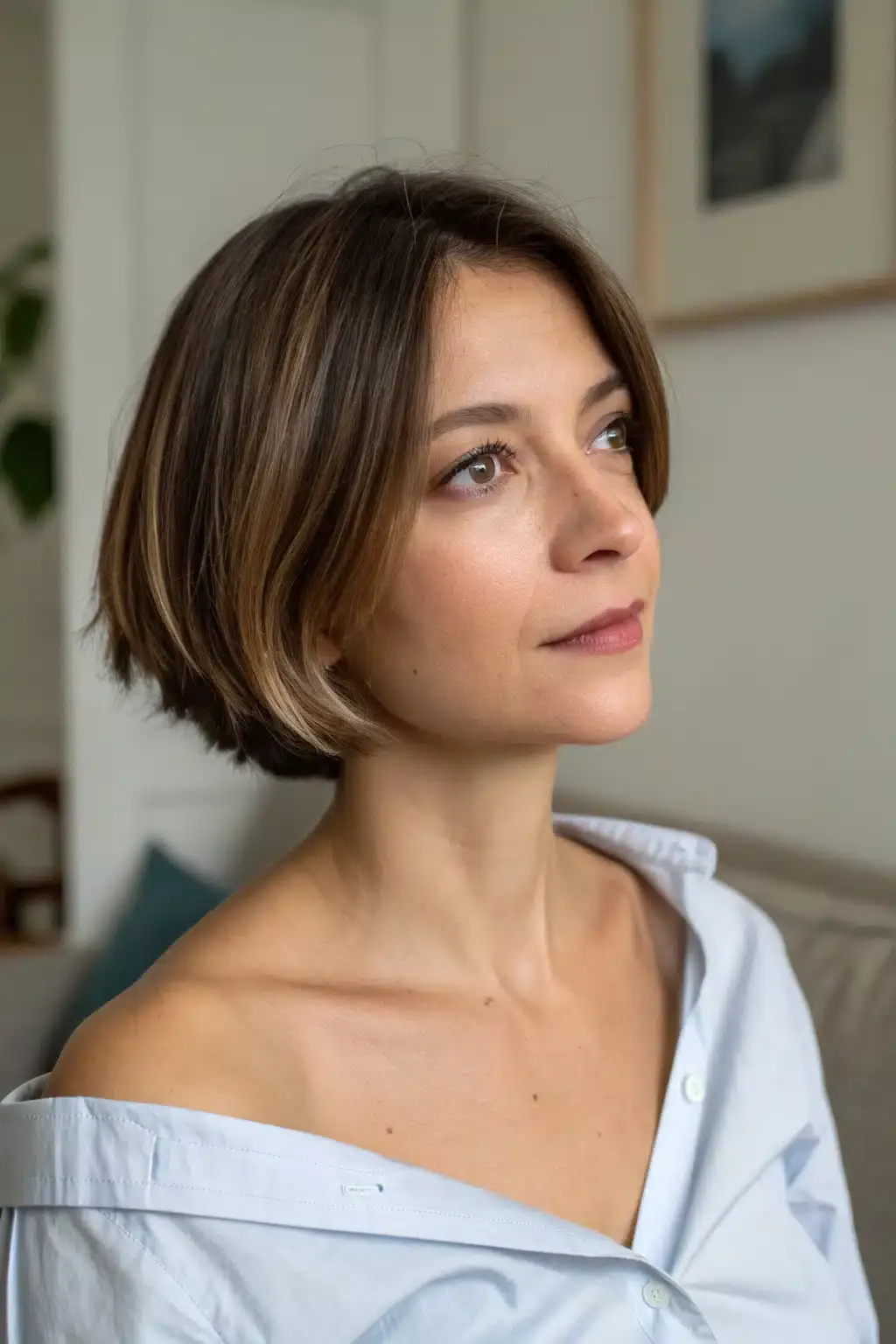 16) Short Bob with Highlights