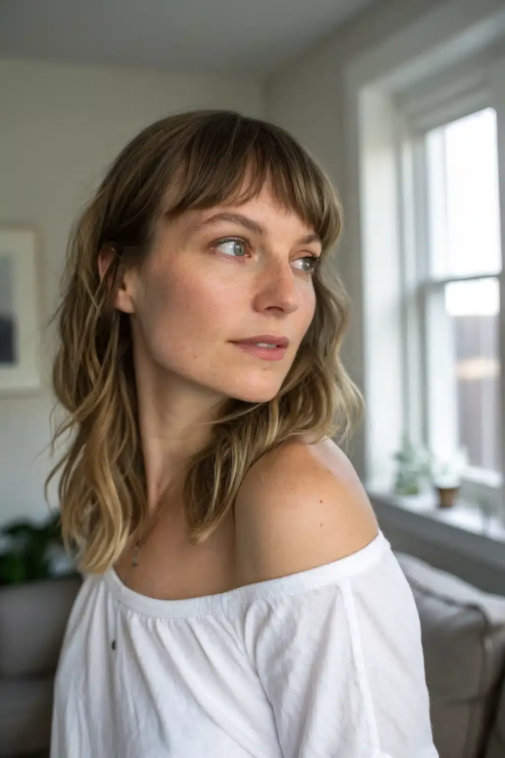 4) Side-Parted Swoopy Bangs