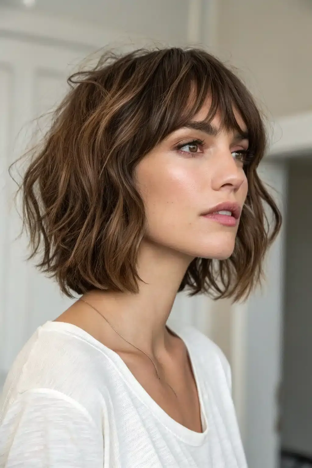9) Choppy shoulder-length cut