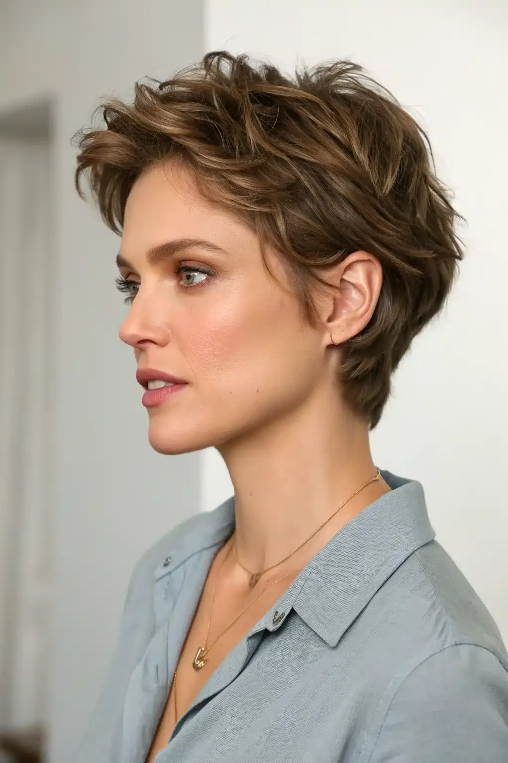 4) Textured pixie cut