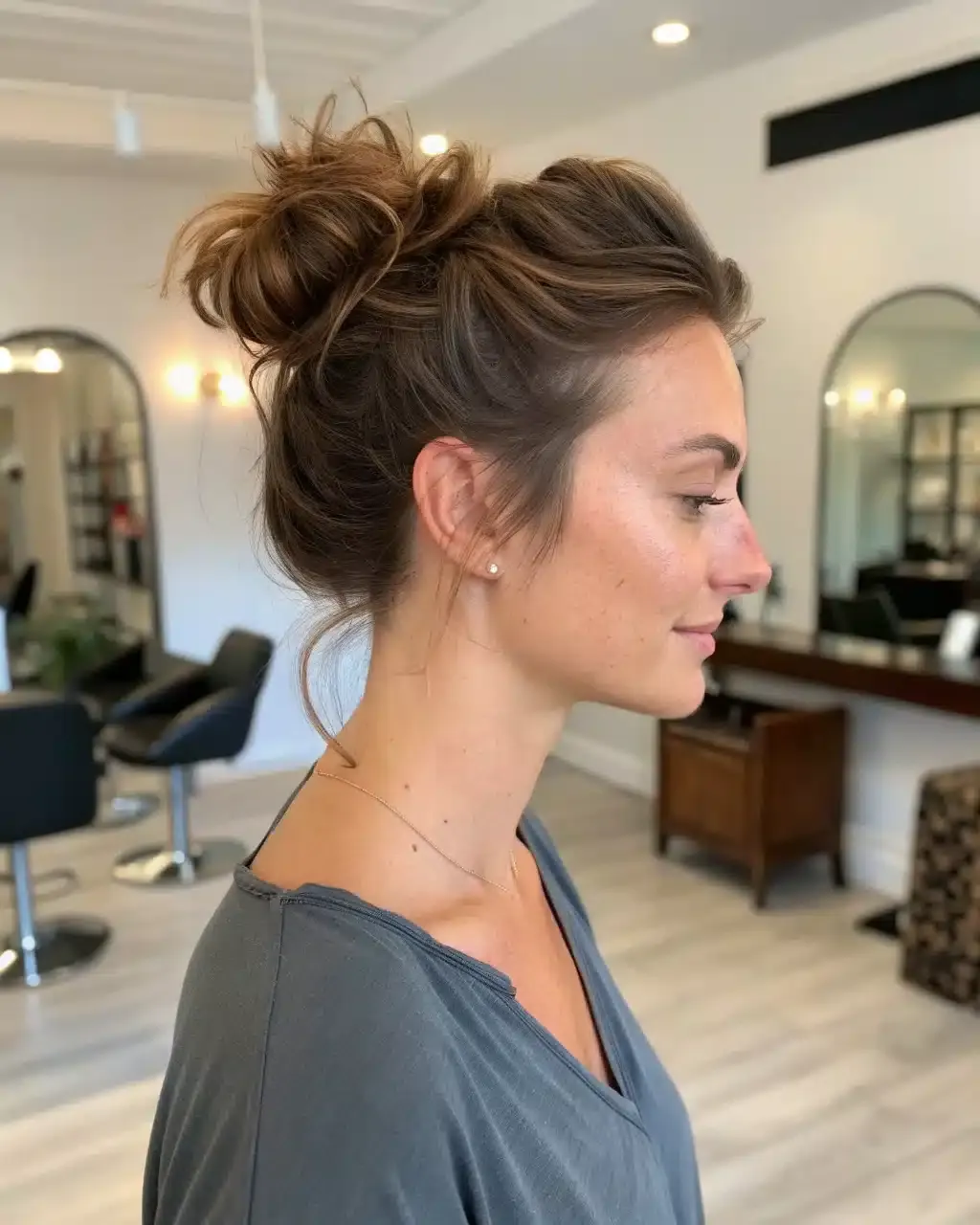 2. Low Messy Bun at the Nape
