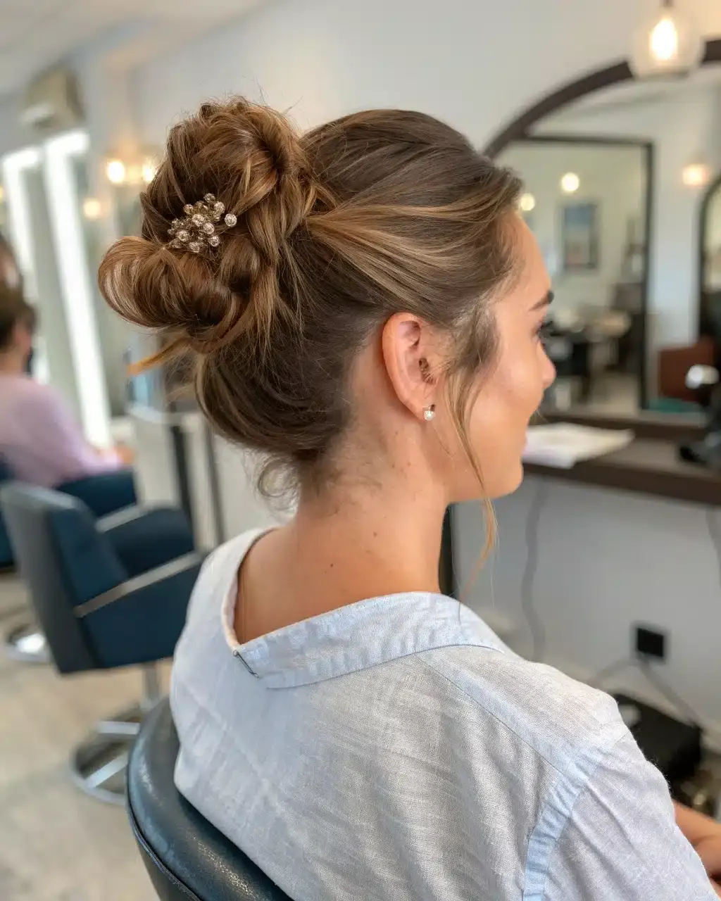 11. Messy Bun with Claw Clip