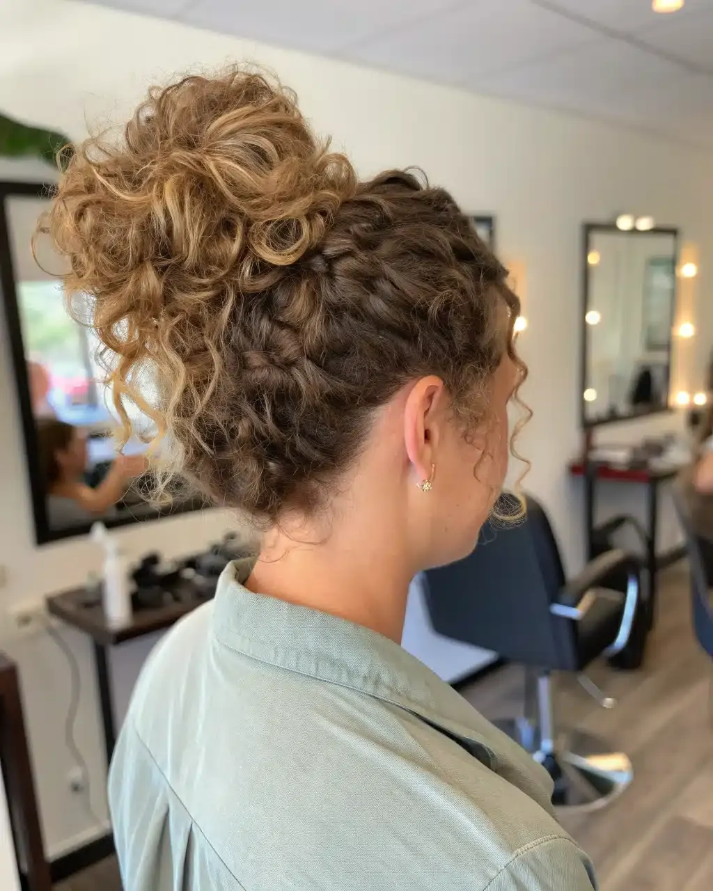 10. Messy Bun for Curly Hair