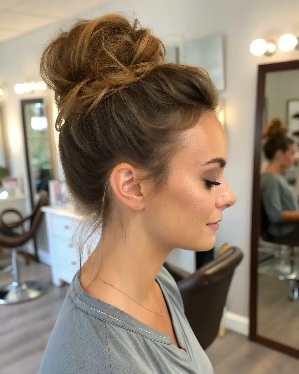 1. Classic High Messy Bun