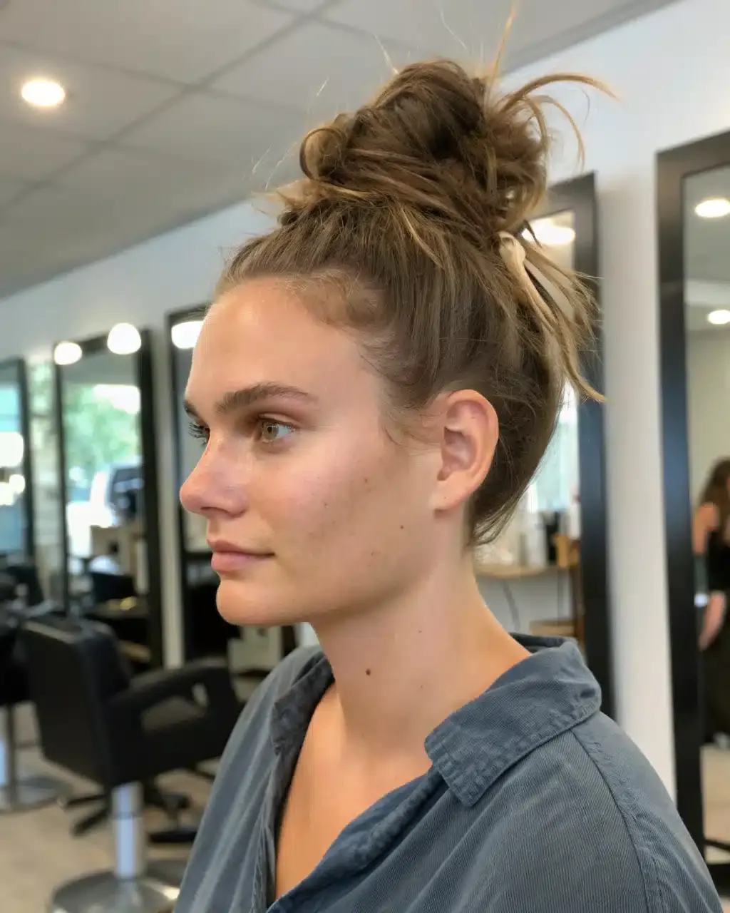 4. Top Knot Messy Bun