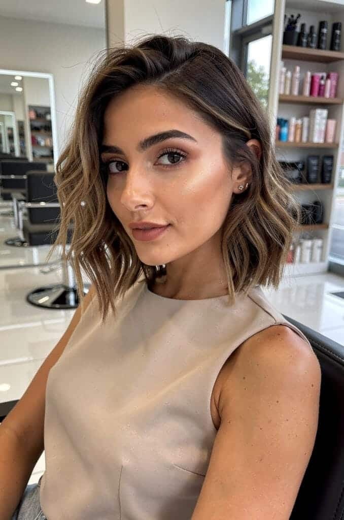 Blunt Cut Wavy Bob