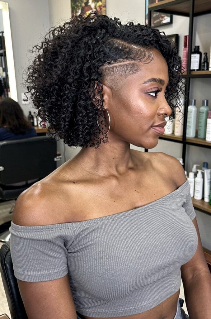 Curly Bob with Tapered Nape