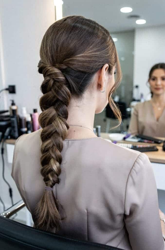 Low Braided Ponytail