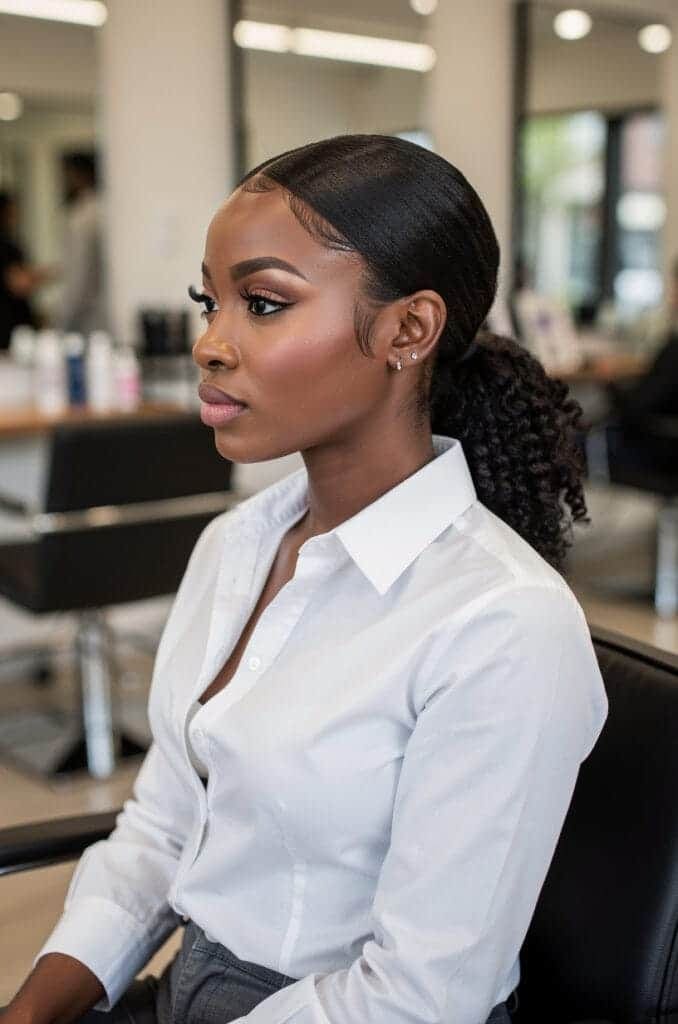 Low Curly Ponytail