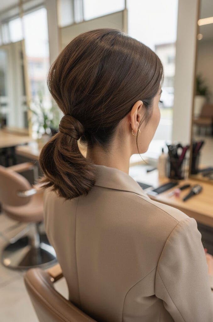 Low Tied Ponytail with Volume