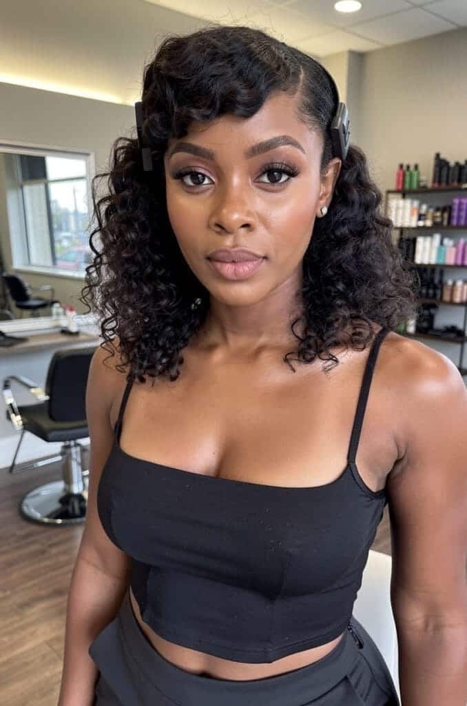 Pinned-Back Curls with Statement Clips