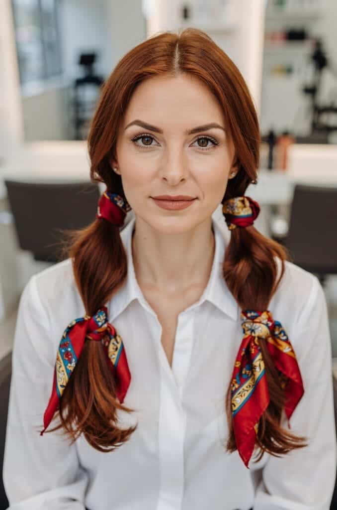 Scarf Tied Pigtails