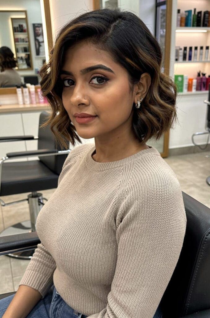 Side Parted Wavy Crop