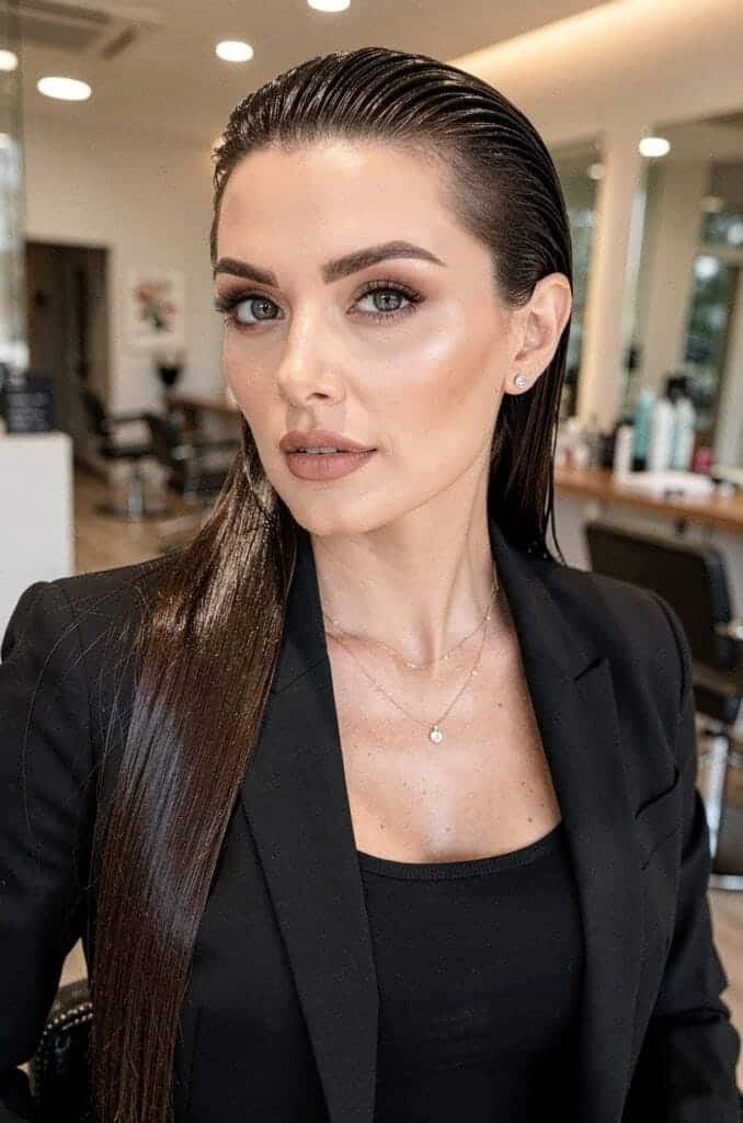 Slicked-Back Wet Look