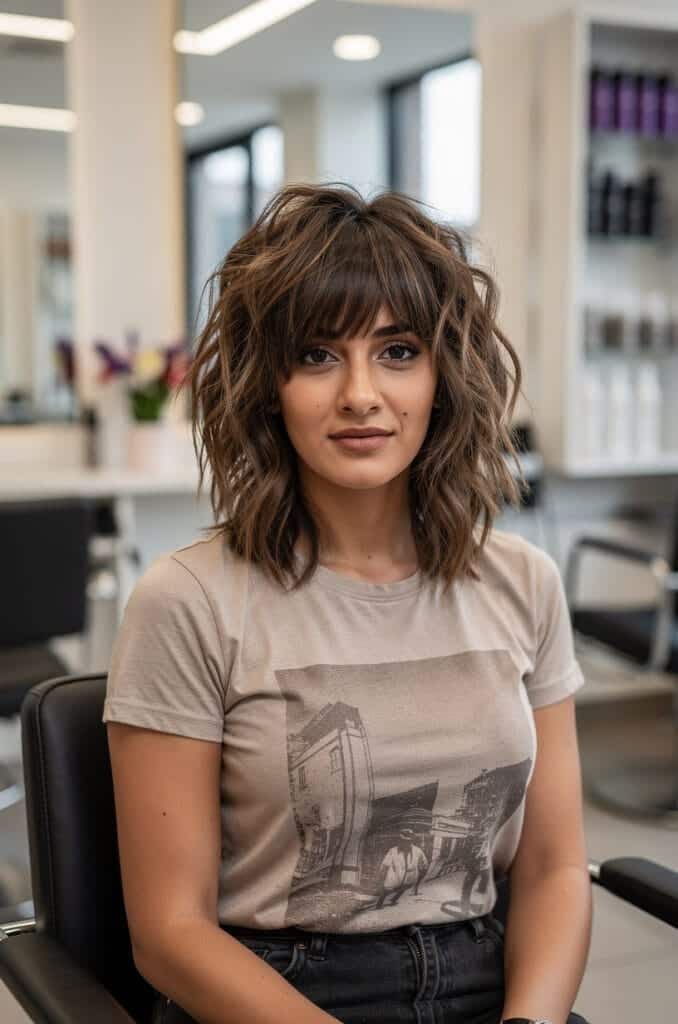 Wavy Shag with Bangs