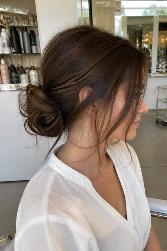 1. Messy Low Bun