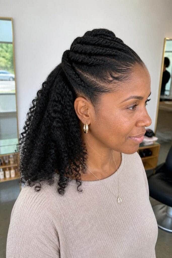 13. Half Up Half Down with Twists