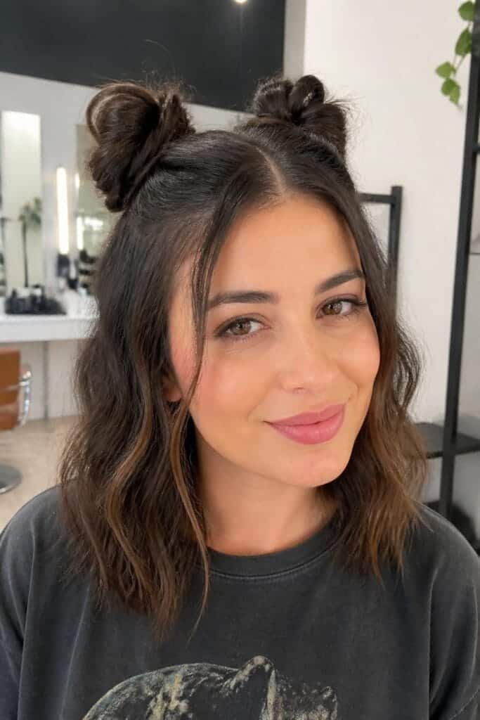 14. Half-Up Space Buns