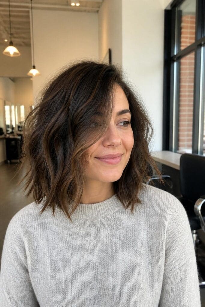 4. Textured Lob with Side Part