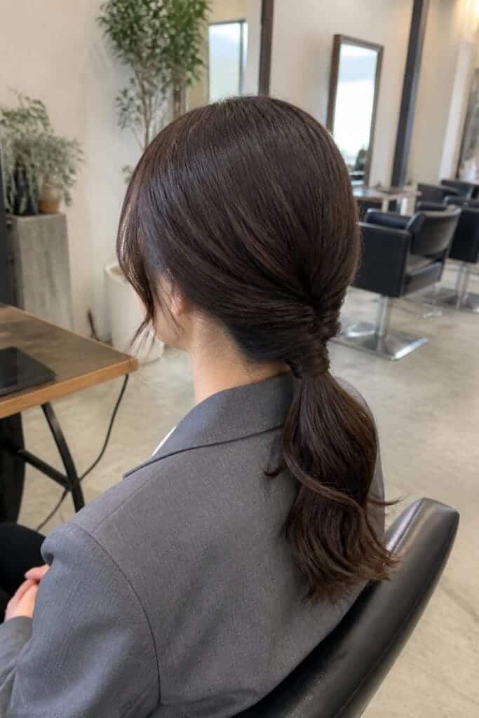 6. Low Twisted Ponytail