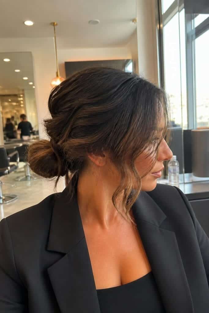 Beach Waves with a Low Bun