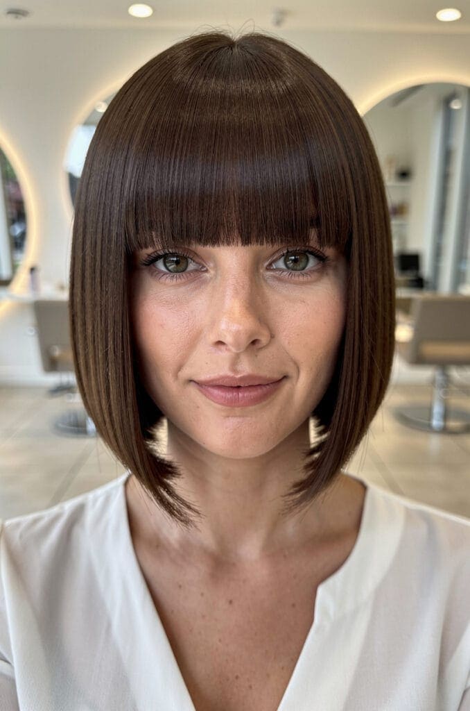 Blunt Bob with a Center Part