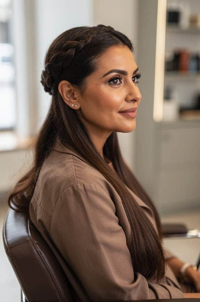 Braided Crown with Loose Ends