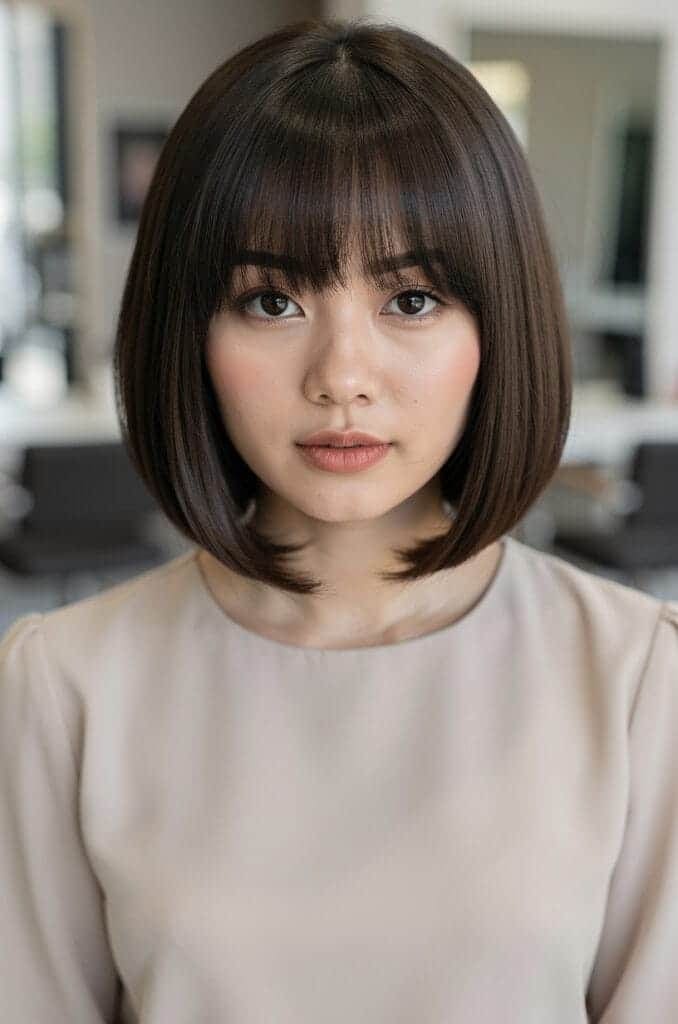 Chin-Length Bob with Bangs