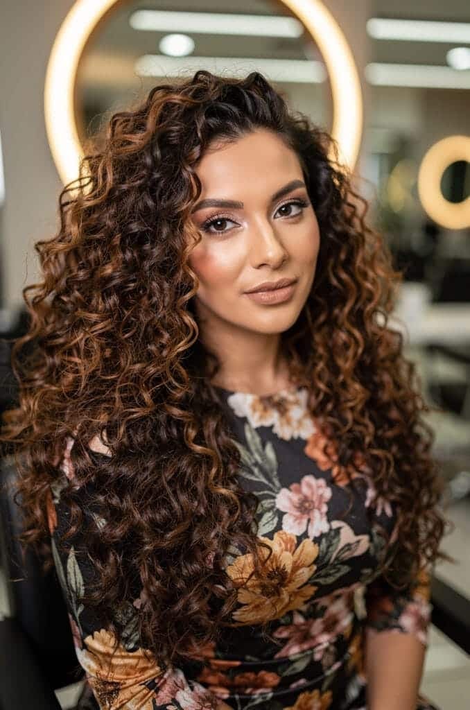Cocoa Cinnamon on Curly Hair