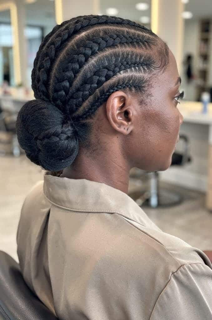 Cornrow Low Chignon Updo