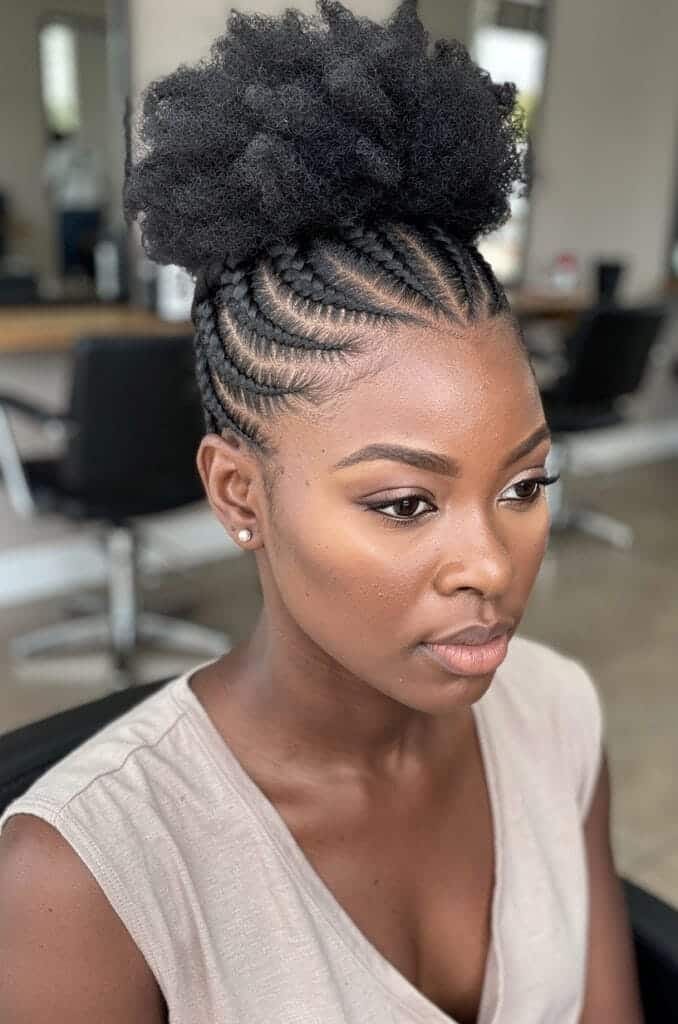 Cornrow Pineapple Updo