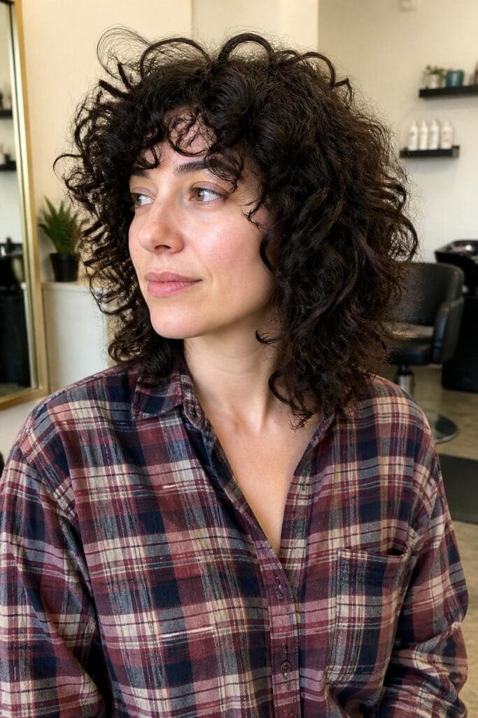 Curly Cut with Choppy Ends