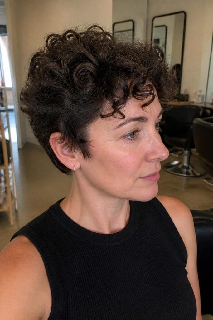 Curly Pixie for Thin Hair