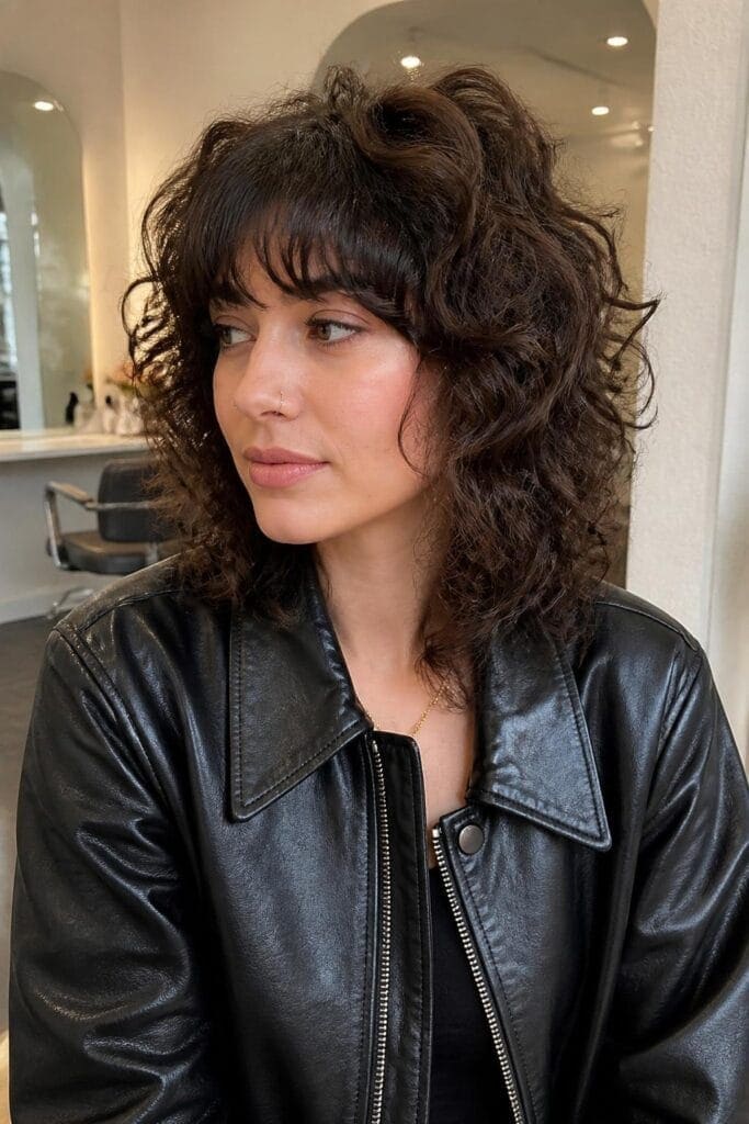 Curly Shag with Bangs