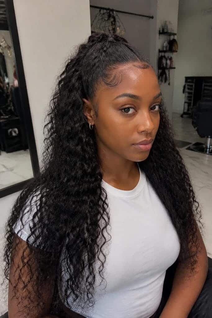 Deep Wave Half Up Half Down Style