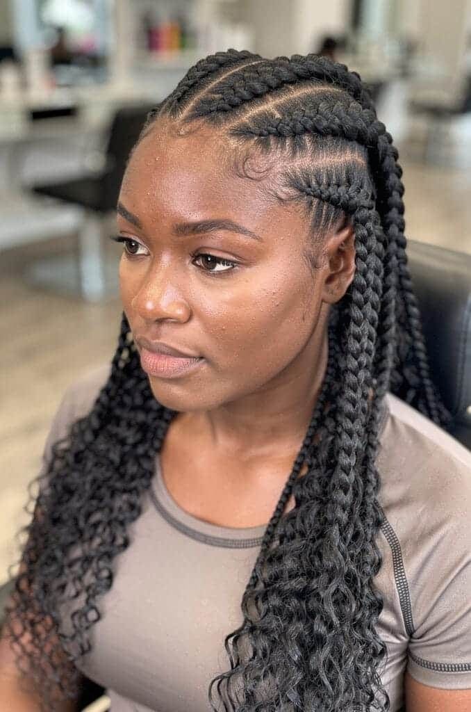 Double Dutch Braids into Curls