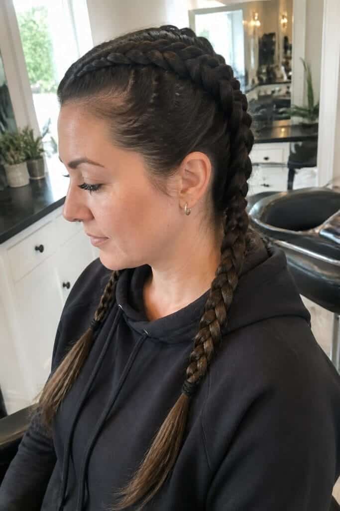 Dutch Braid Pigtails