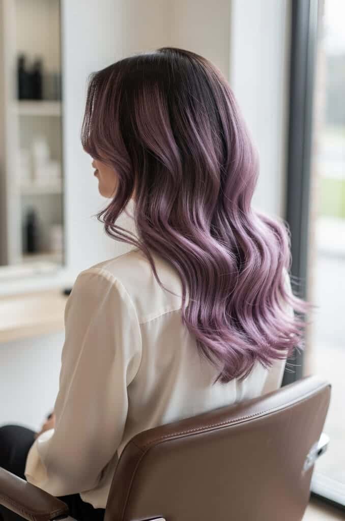 Full Dusty Mauve Balayage