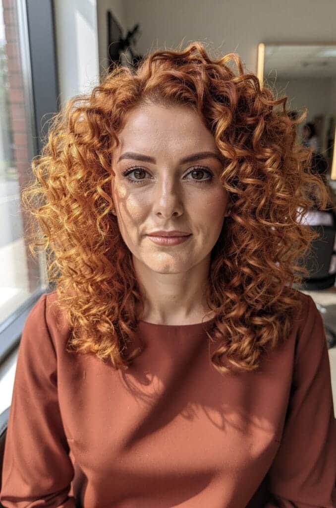 Golden Copper on Curly Hair