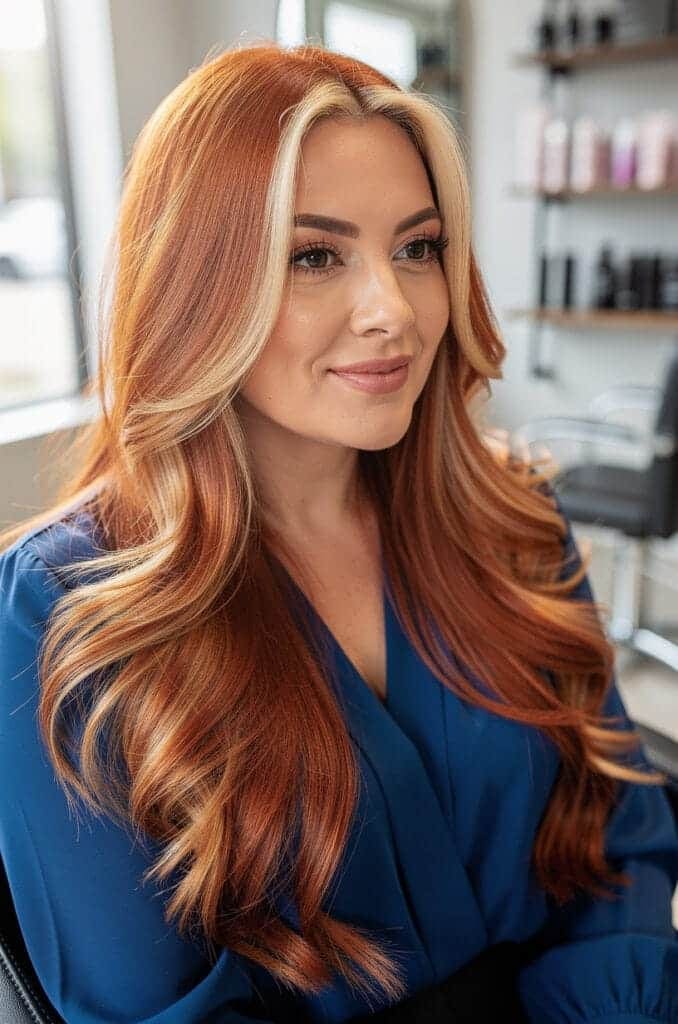 Golden Copper with Blonde Face-Framing