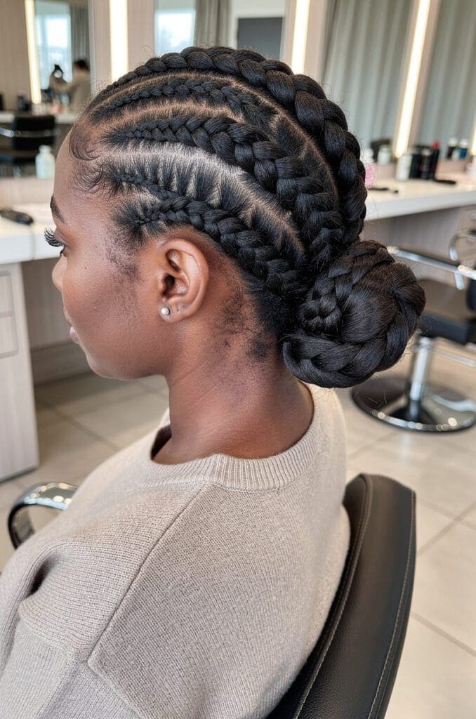 Jumbo Cornrow Low Bun