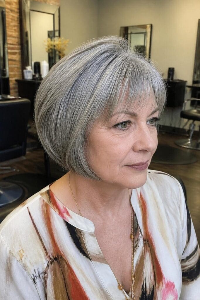 Layered Bob with Baby Bangs