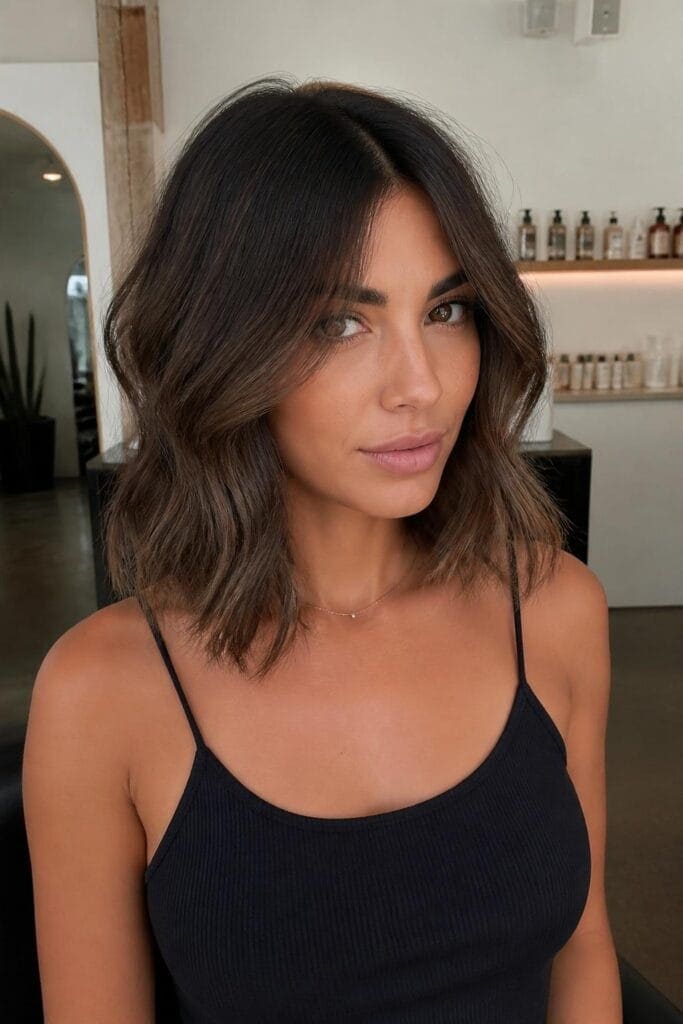 Layered Lob with Wispy Ends