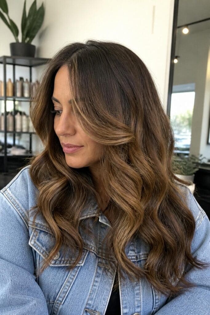 Long Layered Curls with Face-Framing Pieces