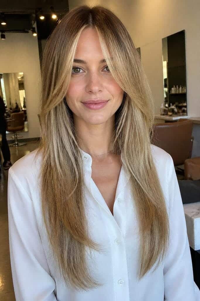 Long Shag with a Middle Part