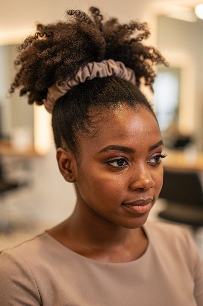 Pineapple Updo on Short Curls