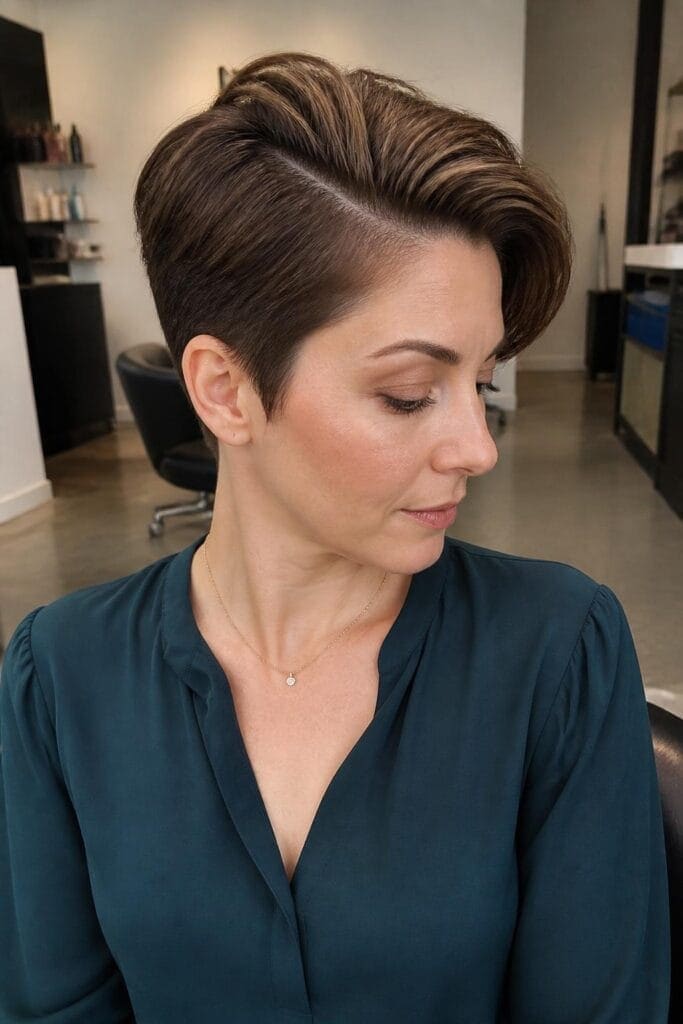 Pixie with Deep Side Part